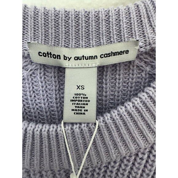 Cotton by Autumn Cashmere  Distressed Scallop Shaker  In Vapor Sweater Size XS - Picture 5 of 8